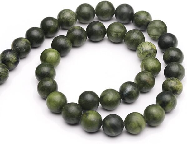 Youngbling Prírodné Jade Korálky 8mm – Hladké zelené jade guľôčky pre výrobu šperkov, náramky a náhrdelníky (15") - Image 2