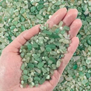0,5 lb / 230 g Zelený jade – drvené kryštály a kamienky